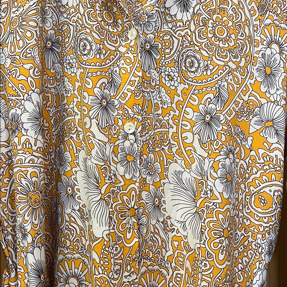 Floral Yellow Paisley Maxi Puff Sleeves Farm Dress Sz - Picture 6 of 10